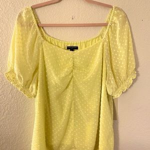 Banana Republic blouse yellow swiss 🧀 dot chiffon